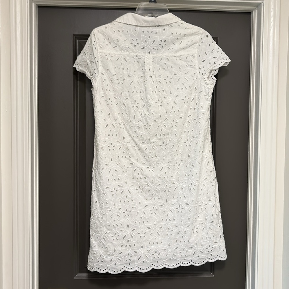 Vineyard Vines white eyelet Margo shirt dress 10 - Picture 5 of 6